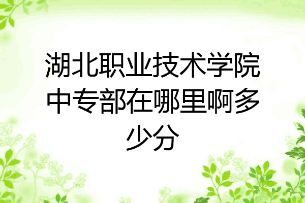湖北职业技术学院中专部在哪里啊多少分