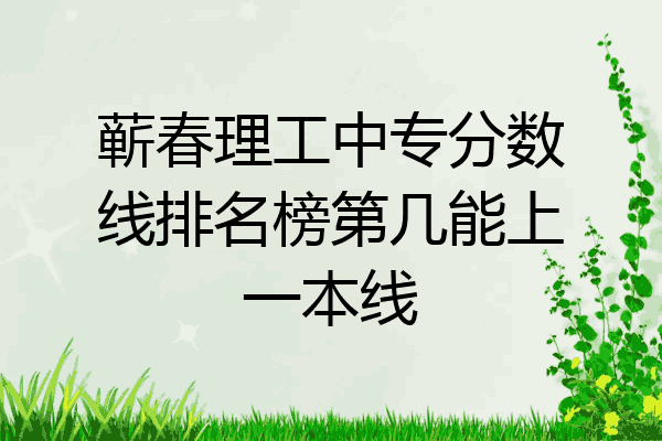 蕲春理工中专分数线排名榜第几能上一本线