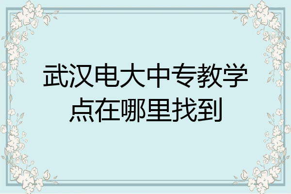 武汉电大中专教学点在哪里找到
