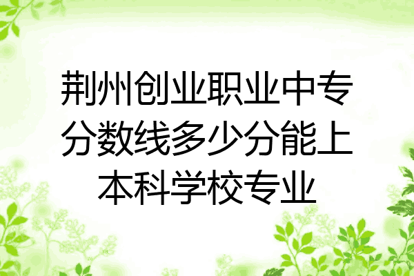 荆州创业职业中专分数线多少分能上本科学校专业