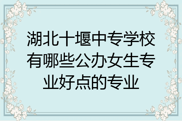 湖北十堰中专学校有哪些公办女生专业好点的专业