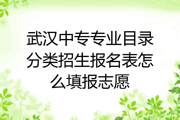 武汉中专专业目录分类招生报名表怎么填报志愿