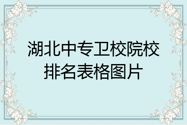 湖北中专卫校院校排名表格图片