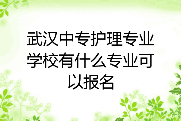 武汉中专护理专业学校有什么专业可以报名