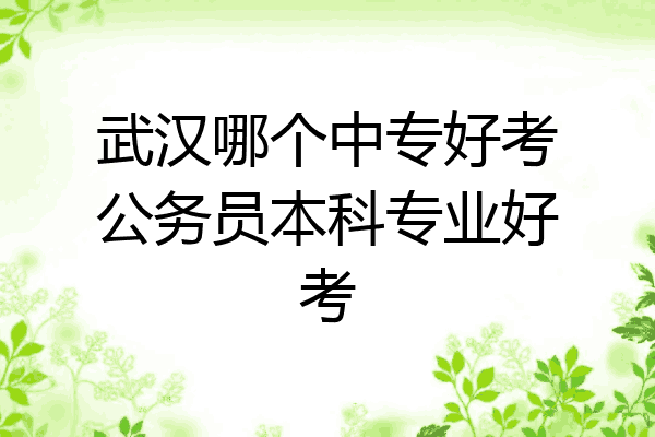 武汉哪个中专好考公务员本科专业好考