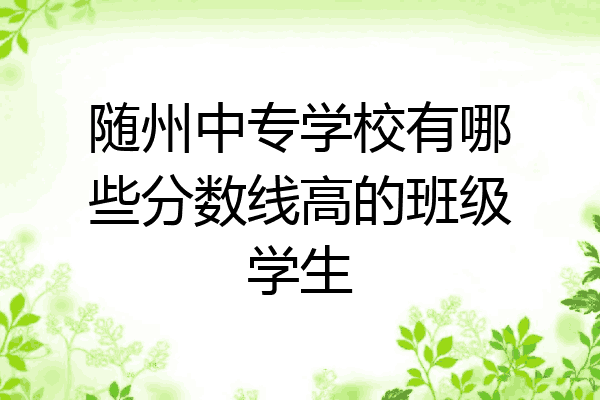 随州中专学校有哪些分数线高的班级学生