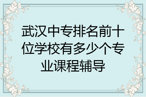 武汉中专排名前十位学校有多少个专业课程辅导