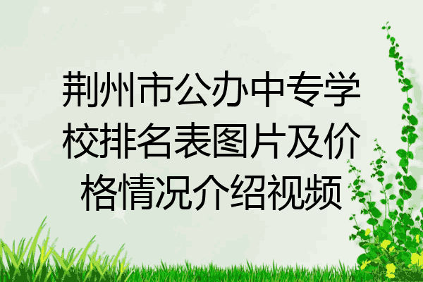 荆州市公办中专学校排名表图片及价格情况介绍视频