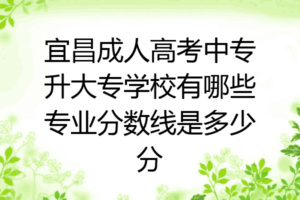 宜昌成人高考中专升大专学校有哪些专业分数线是多少分