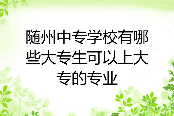 随州中专学校有哪些大专生可以上大专的专业