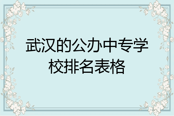 武汉的公办中专学校排名表格