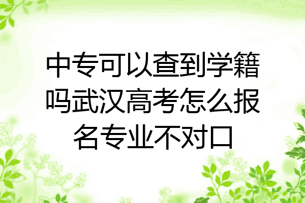 中专可以查到学籍吗武汉高考怎么报名专业不对口