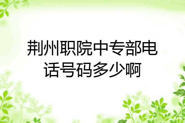 荆州职院中专部电话号码多少啊
