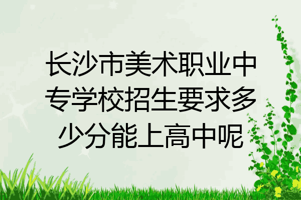 长沙市美术职业中专学校招生要求多少分能上高中呢