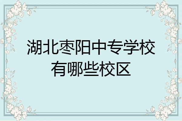 湖北枣阳中专学校有哪些校区