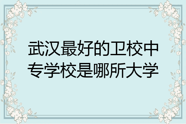 武汉最好的卫校中专学校是哪所大学