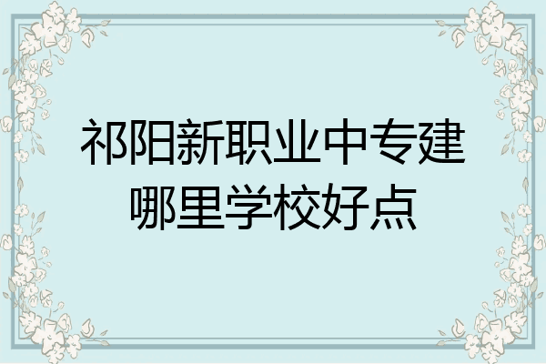祁阳新职业中专建哪里学校好点