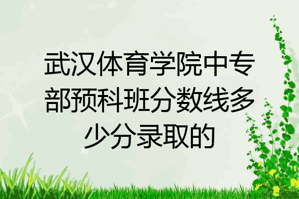 武汉体育学院中专部预科班分数线多少分录取的