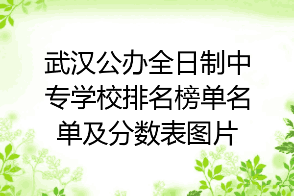 武汉公办全日制中专学校排名榜单名单及分数表图片