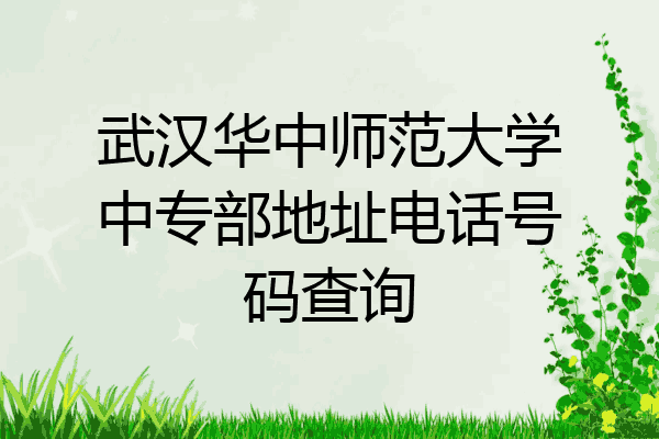 武汉华中师范大学中专部地址电话号码查询