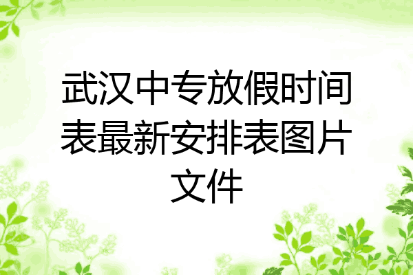 武汉中专放假时间表最新安排表图片文件