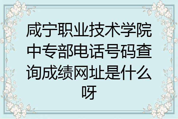 咸宁职业技术学院中专部电话号码查询成绩网址是什么呀