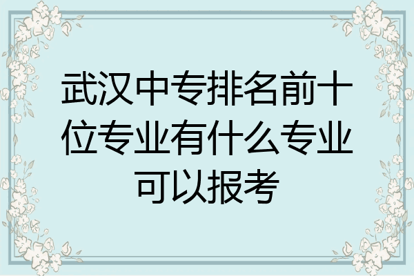 武汉中专排名前十位专业有什么专业可以报考