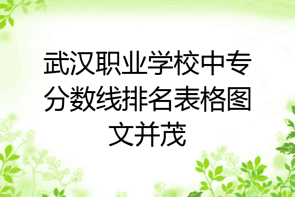 武汉职业学校中专分数线排名表格图文并茂