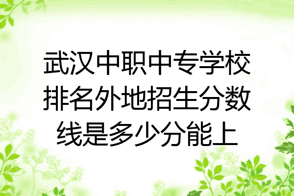 武汉中职中专学校排名外地招生分数线是多少分能上
