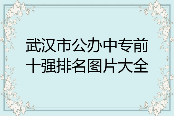 武汉市公办中专前十强排名图片大全