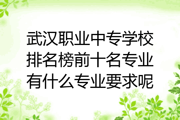 武汉职业中专学校排名榜前十名专业有什么专业要求呢