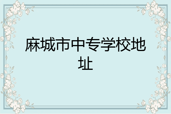麻城市中专学校地址