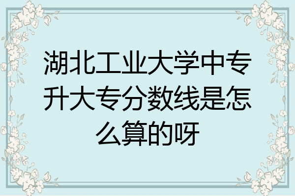 湖北工业大学中专升大专分数线是怎么算的呀