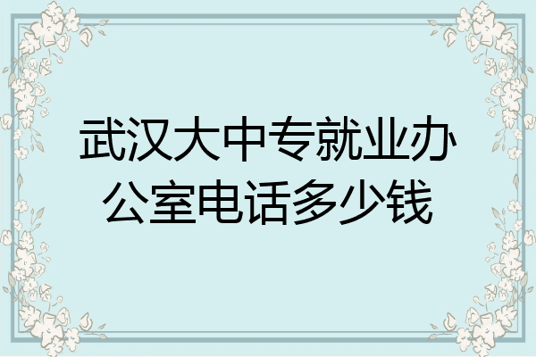 武汉大中专就业办公室电话多少钱
