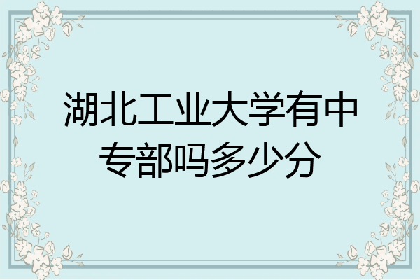 湖北工业大学有中专部吗多少分