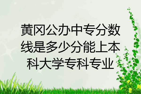 黄冈公办中专分数线是多少分能上本科大学专科专业
