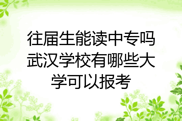 往届生能读中专吗武汉学校有哪些大学可以报考