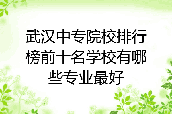武汉中专院校排行榜前十名学校有哪些专业最好