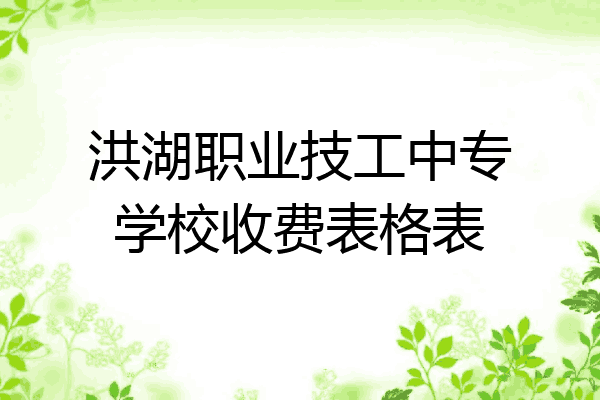 洪湖职业技工中专学校收费表格表