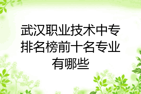 武汉职业技术中专排名榜前十名专业有哪些