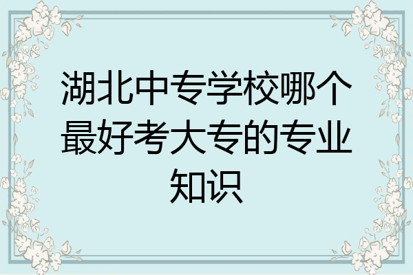 湖北中专学校哪个最好考大专的专业知识