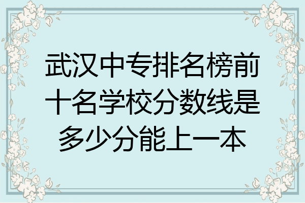 武汉中专排名榜前十名学校分数线是多少分能上一本