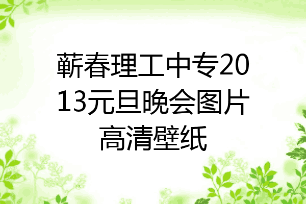 蕲春理工中专2013元旦晚会图片高清壁纸