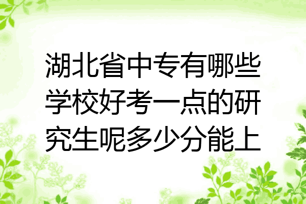湖北省中专有哪些学校好考一点的研究生呢多少分能上