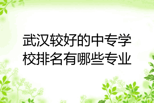 武汉较好的中专学校排名有哪些专业