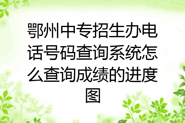 鄂州中专招生办电话号码查询系统怎么查询成绩的进度图