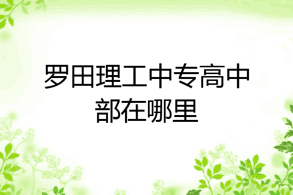 罗田理工中专高中部在哪里