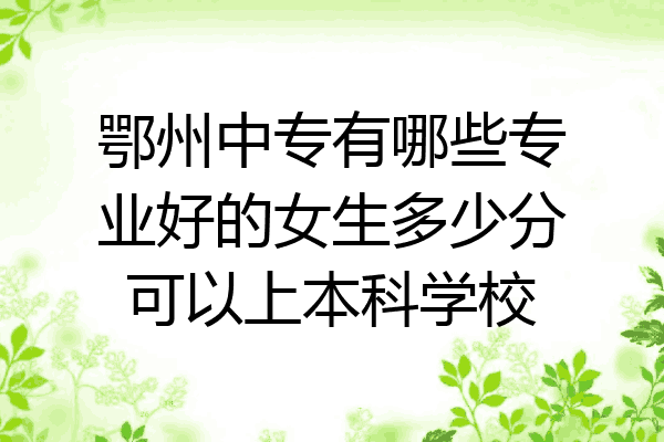 鄂州中专有哪些专业好的女生多少分可以上本科学校