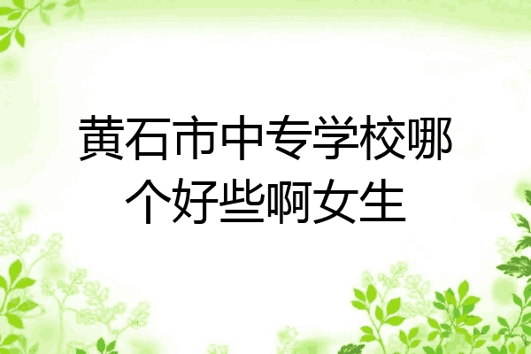 黄石市中专学校哪个好些啊女生