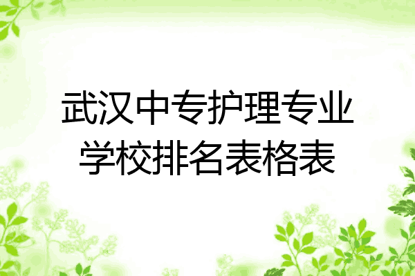 武汉中专护理专业学校排名表格表
